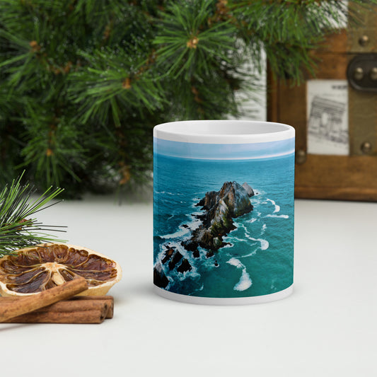 San Pedro Point Rocks White glossy mug