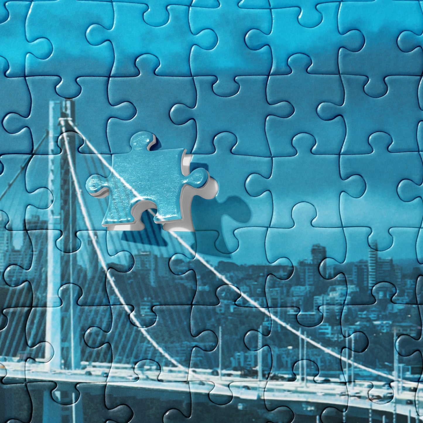 Bay Bridge Blue Jigsaw puzzle